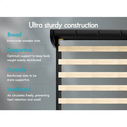 Valencia PU Leather Bed Frame Black