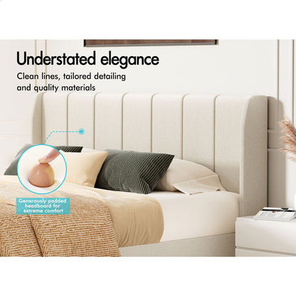 Valencia Upholstered Bed Frame Beige