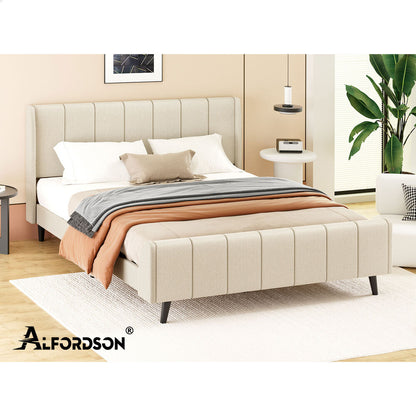 Valencia Upholstered Bed Frame Beige