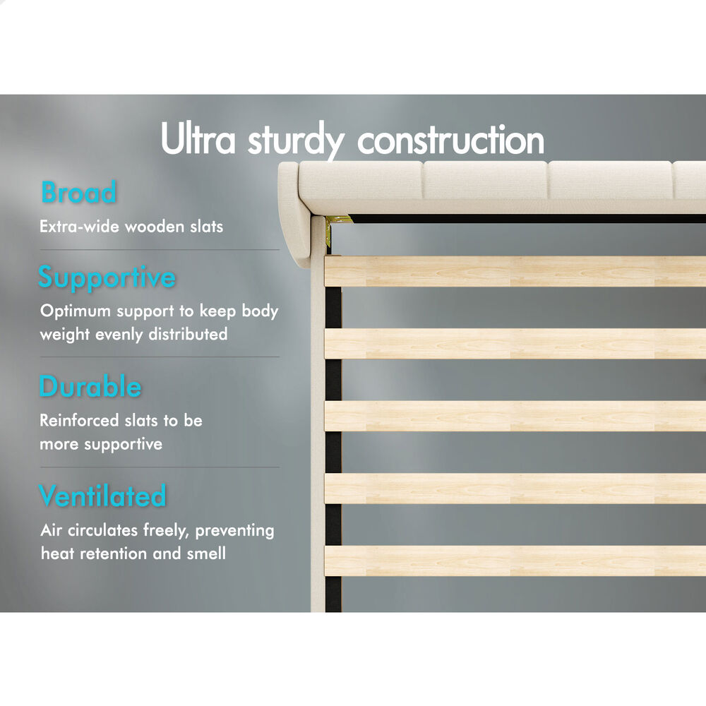 Valencia Upholstered Bed Frame Beige