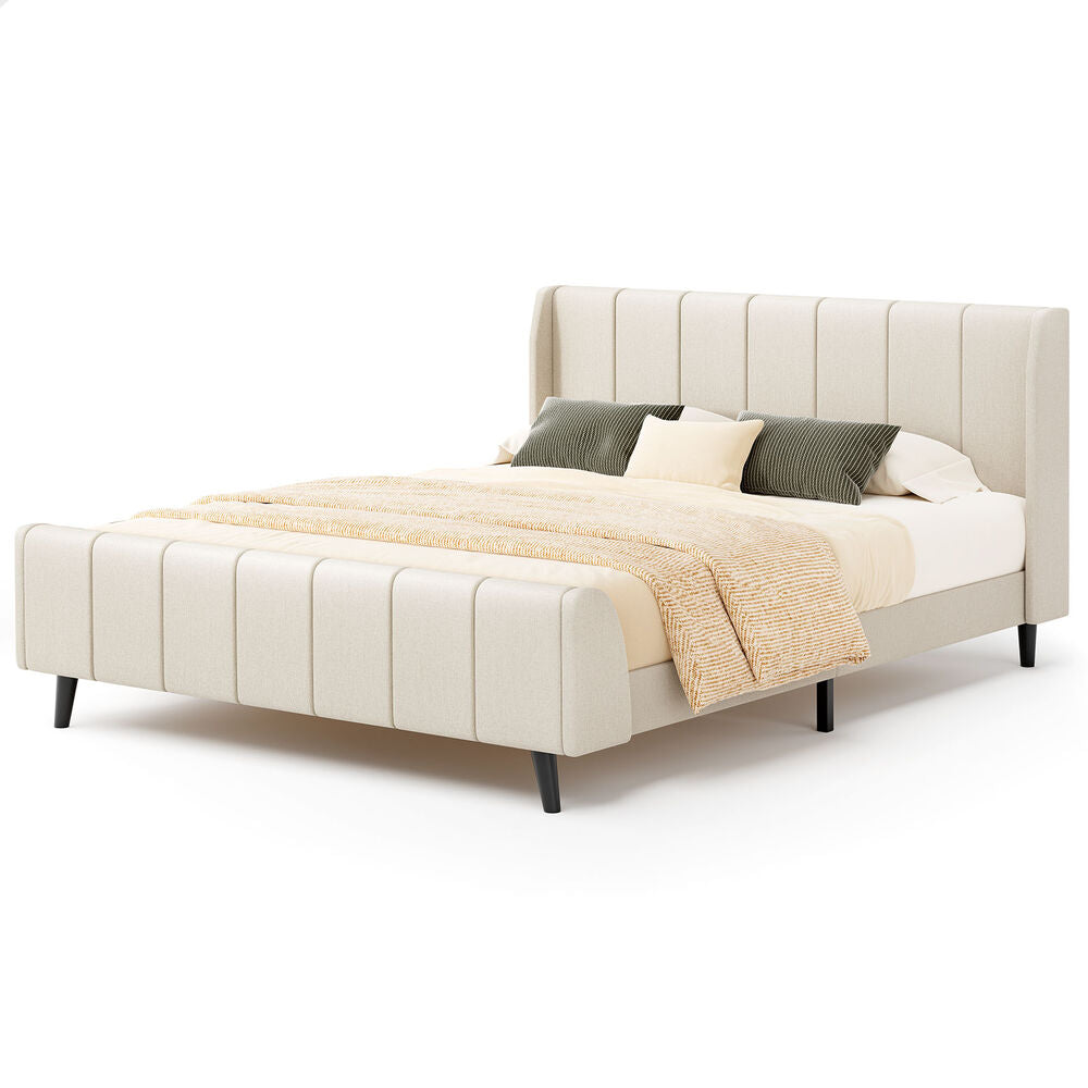 Valencia Upholstered Bed Frame Beige