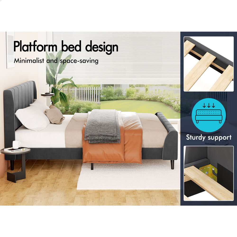 Valencia Upholstered Bed Frame Grey