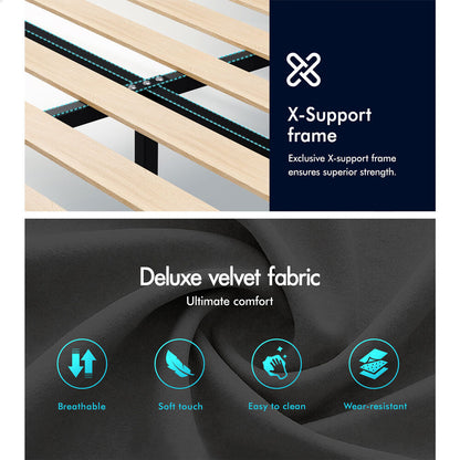 Valencia Upholstered Bed Frame Grey