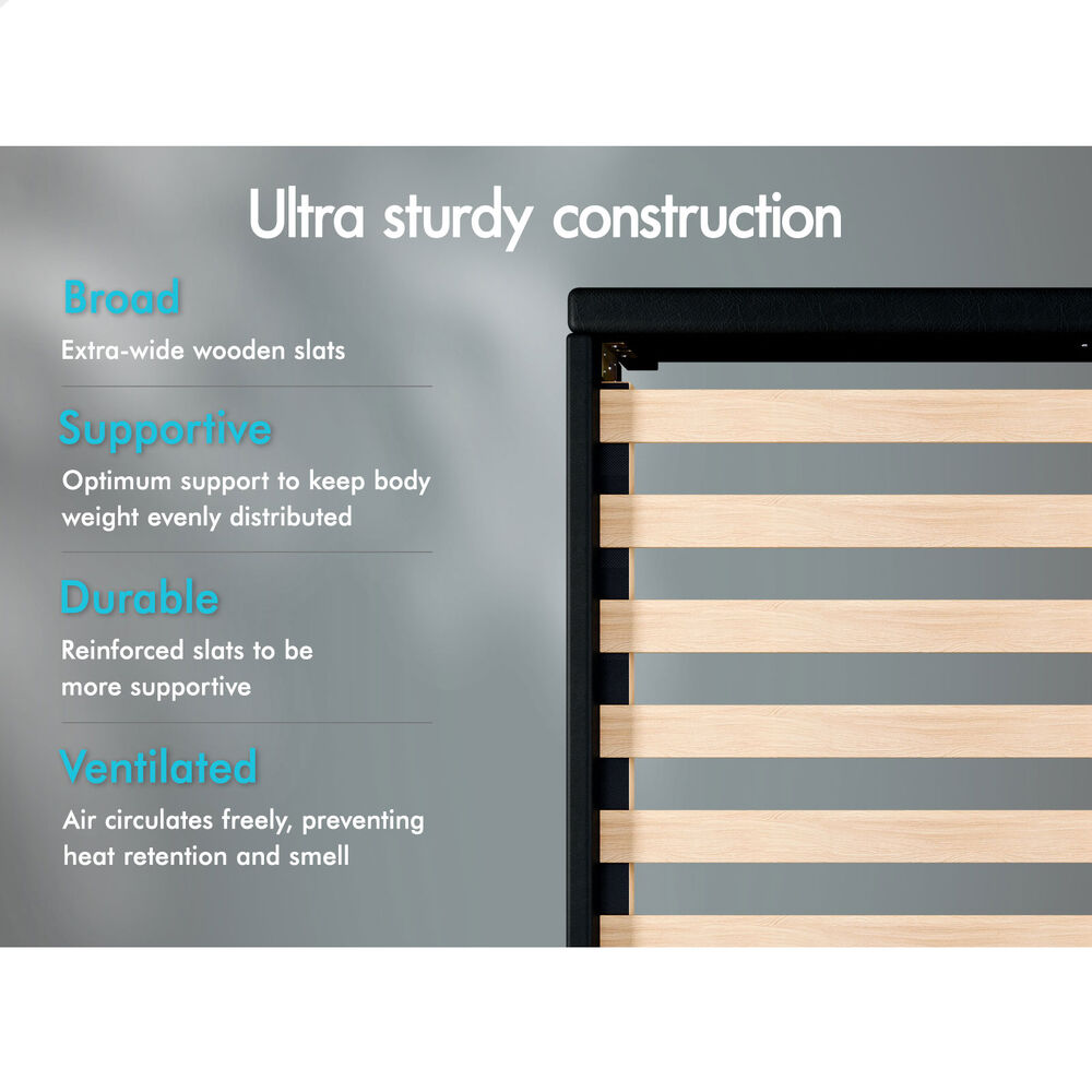 Preston Faux Leather Bed Frame Black