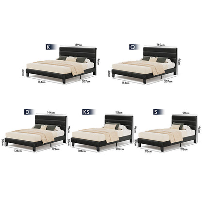Preston Faux Leather Bed Frame Black