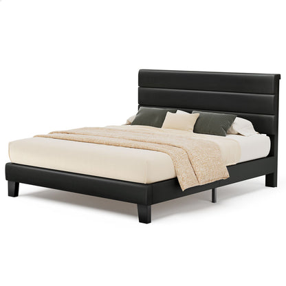 Preston Faux Leather Bed Frame Black