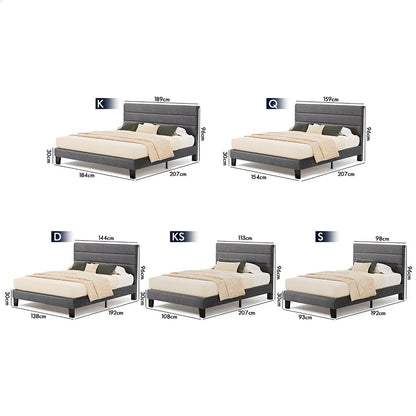 Preston Upholstered Bed Frame Grey