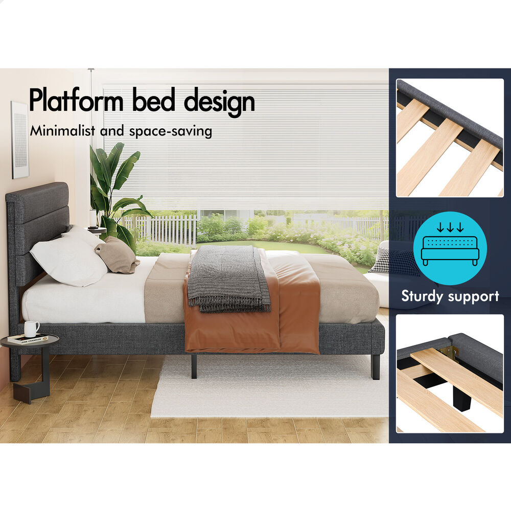 Preston Upholstered Bed Frame Grey