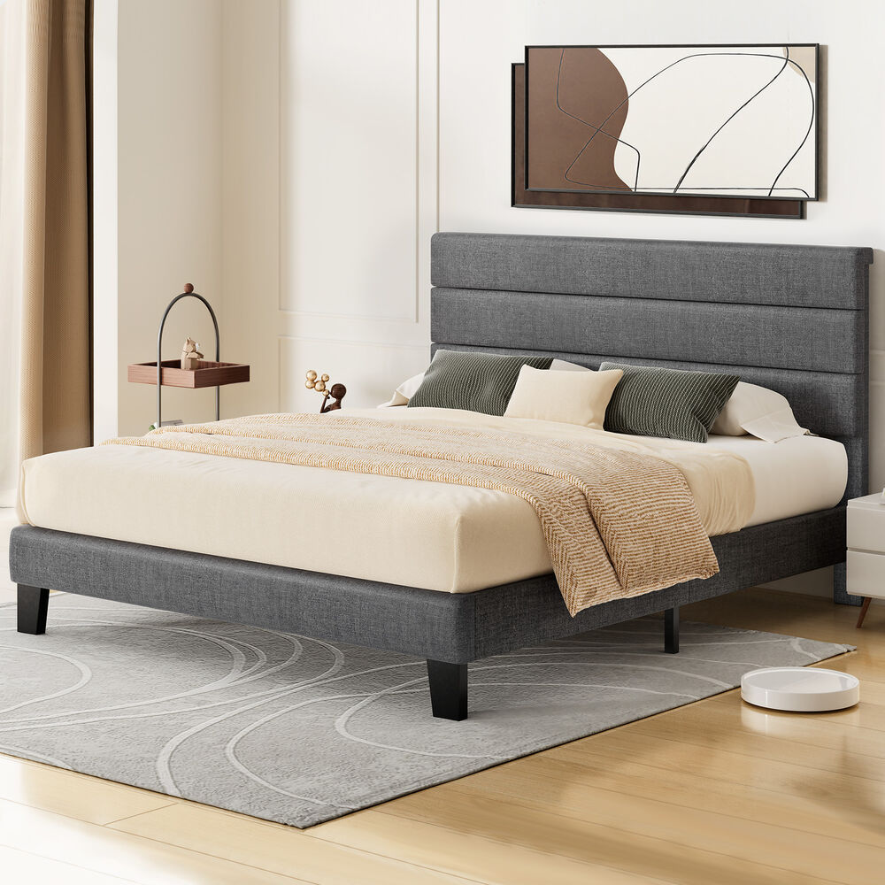 Preston Upholstered Bed Frame Grey