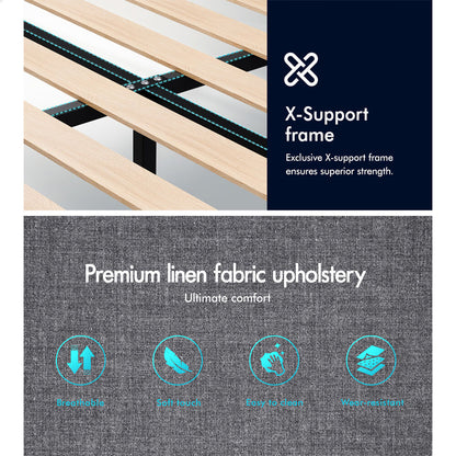 Preston Upholstered Bed Frame Grey