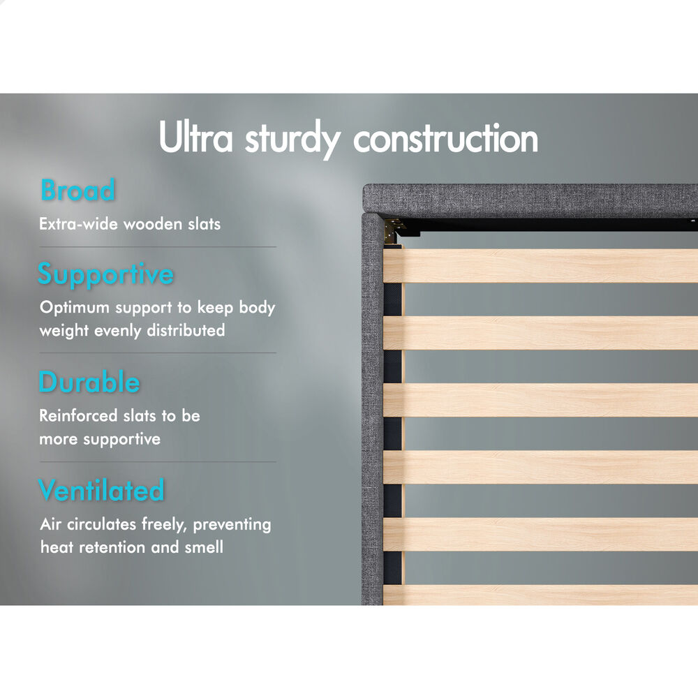 Preston Upholstered Bed Frame Grey