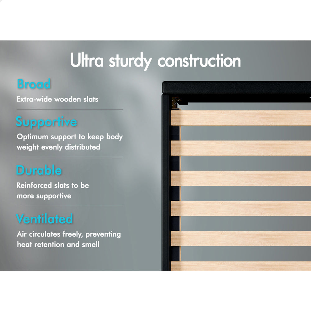 Kyle Faux Leather Bed Frame Black