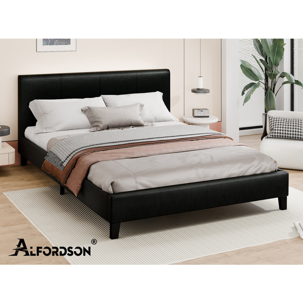 Kyle Faux Leather Bed Frame Black