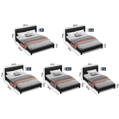 Kyle Faux Leather Bed Frame Black
