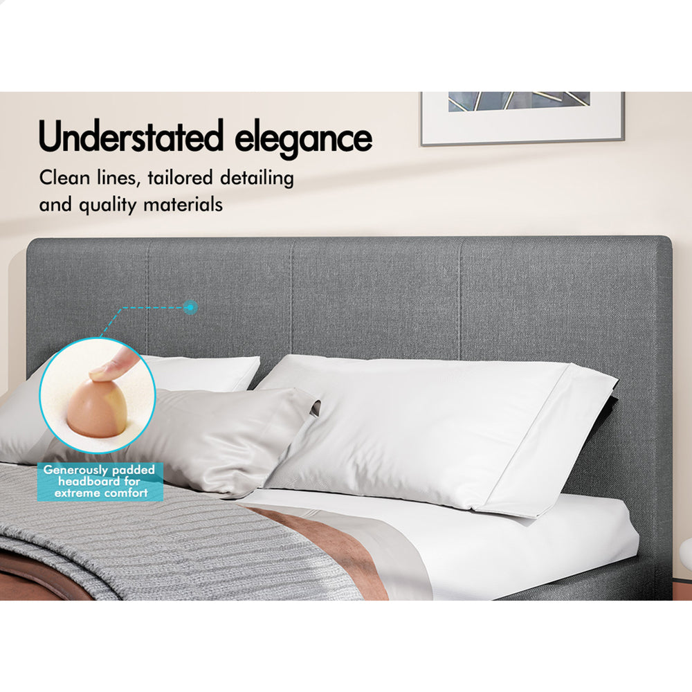 Kyle Upholstered Bed Frame Grey