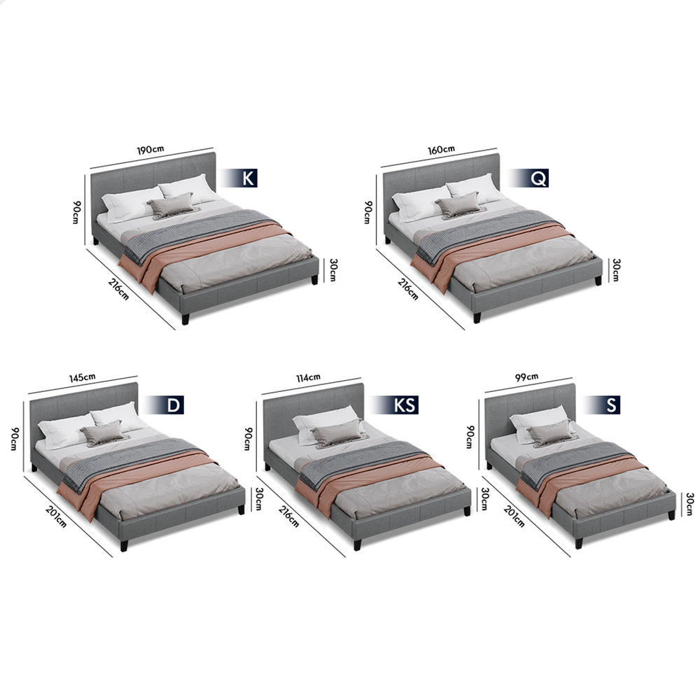 Kyle Upholstered Bed Frame Grey