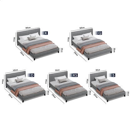 Kyle Upholstered Bed Frame Grey