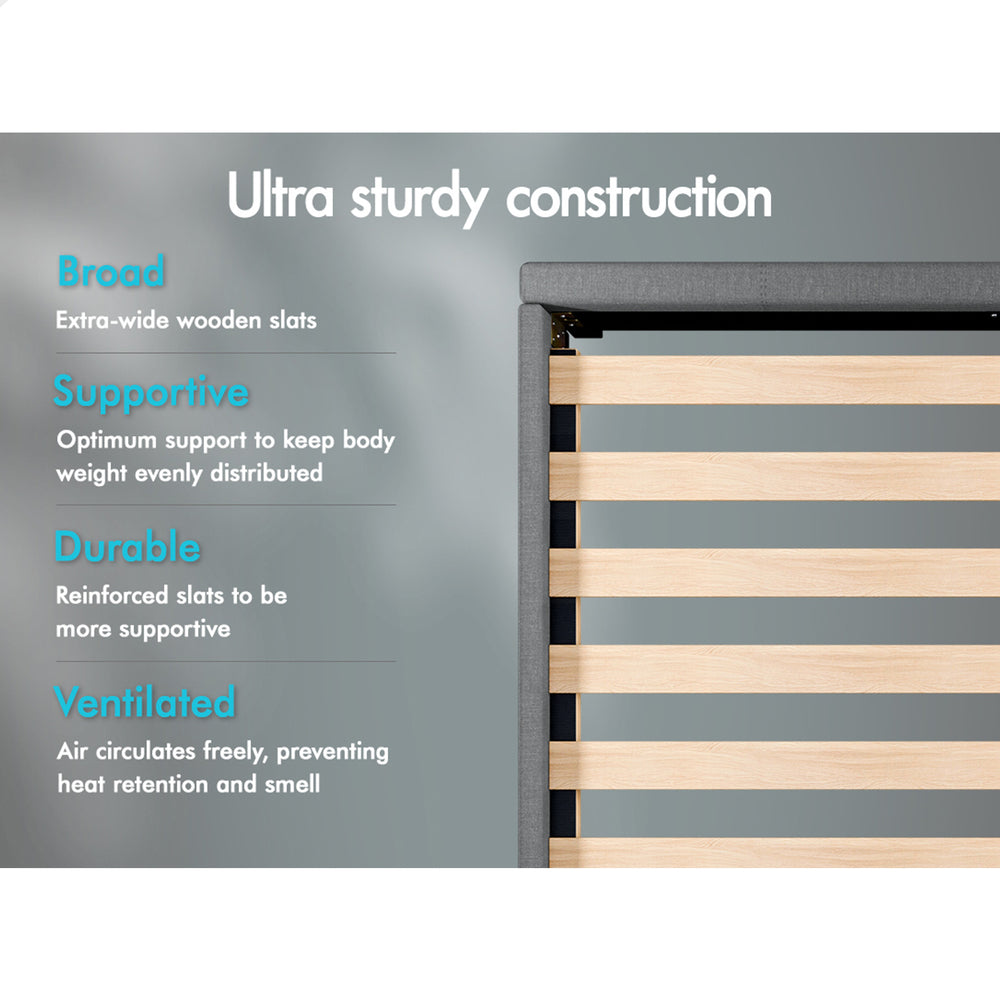 Kyle Upholstered Bed Frame Grey