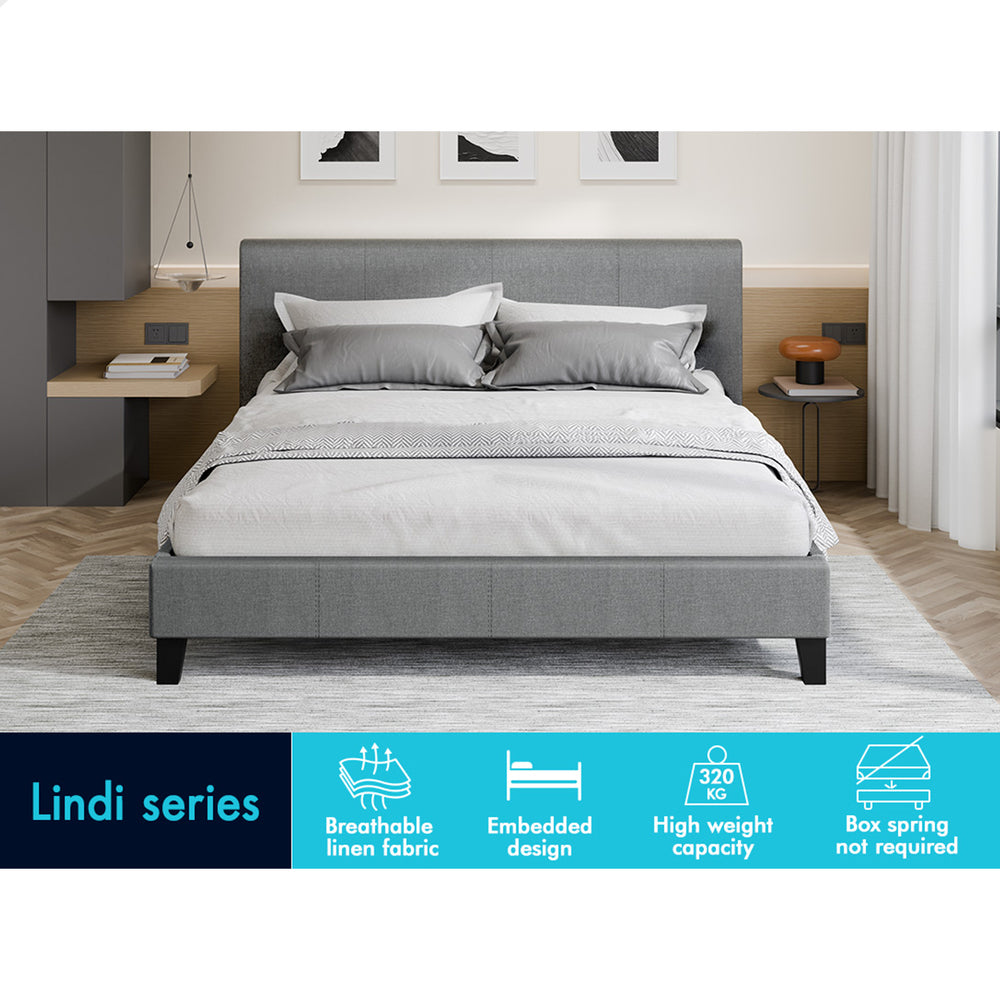 Kyle Upholstered Bed Frame Grey