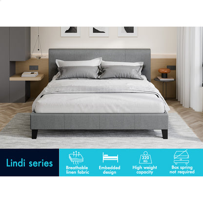 Kyle Upholstered Bed Frame Grey