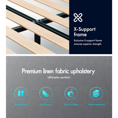 Kyle Upholstered Bed Frame Grey