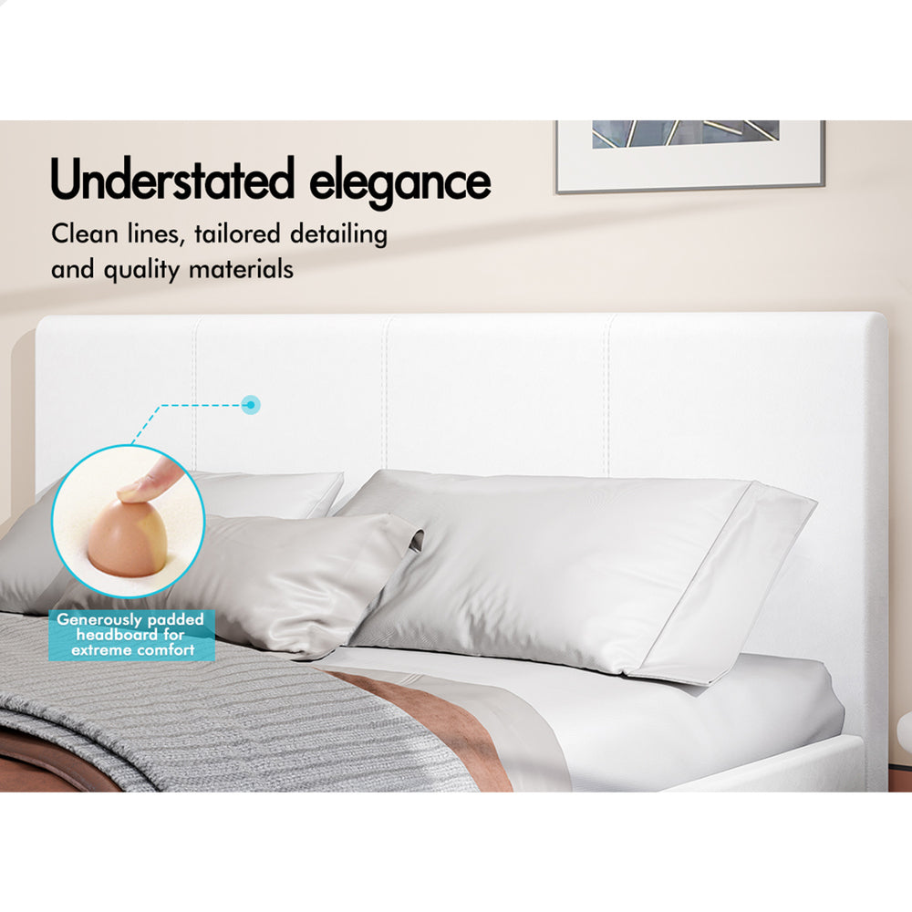 Kyle Faux Leather Bed Frame White