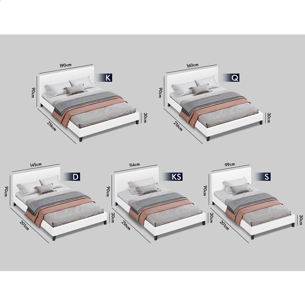 Kyle Faux Leather Bed Frame White