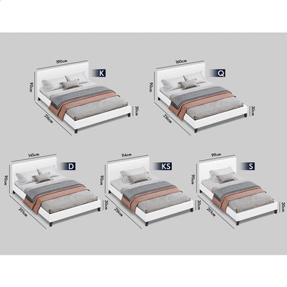 Kyle Faux Leather Bed Frame White