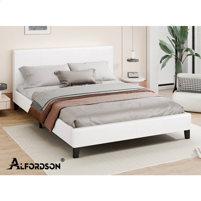 Kyle Faux Leather Bed Frame White