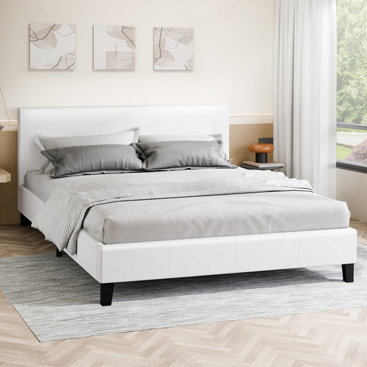 Kyle Faux Leather Bed Frame White