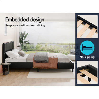 Adelaide Faux Leather Bed Frame Black