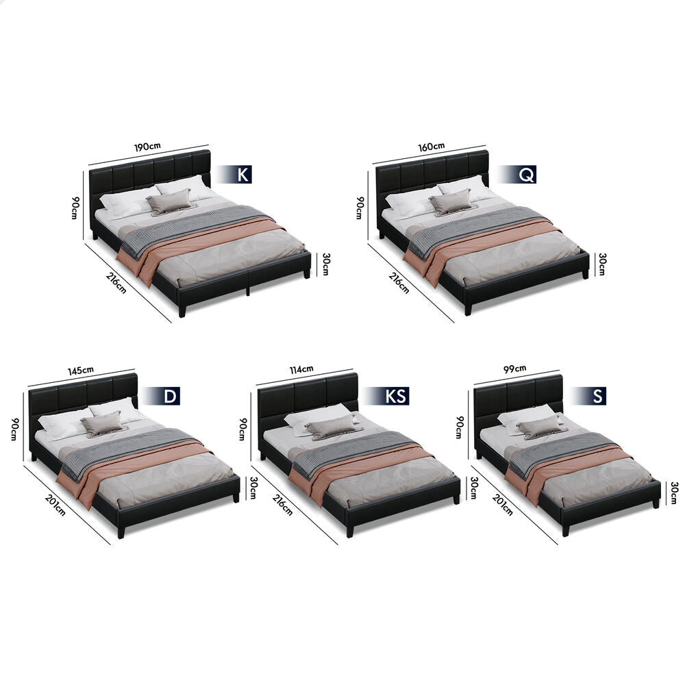 Adelaide Faux Leather Bed Frame Black