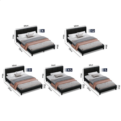 Adelaide Faux Leather Bed Frame Black