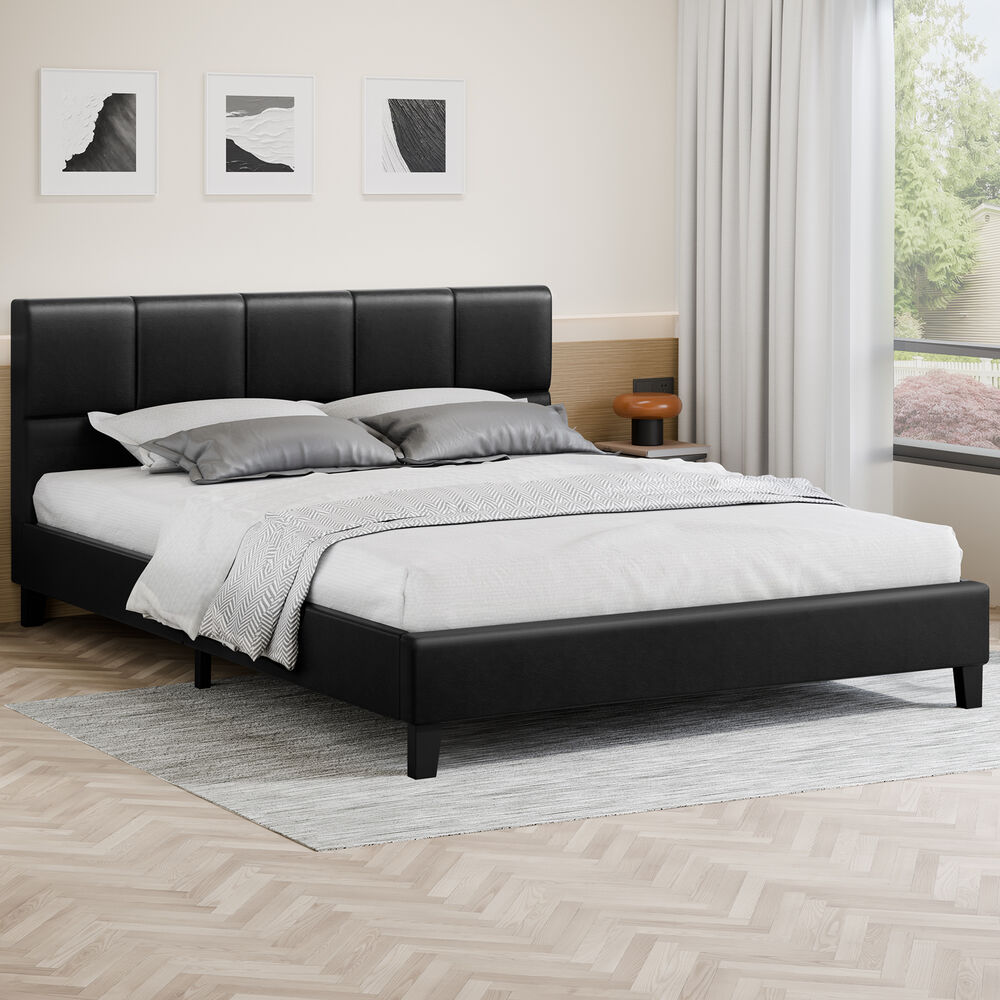 Adelaide Faux Leather Bed Frame Black