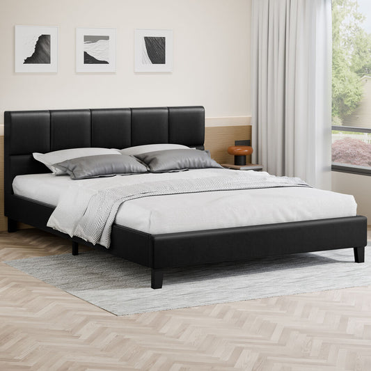 Adelaide Faux Leather Bed Frame Black