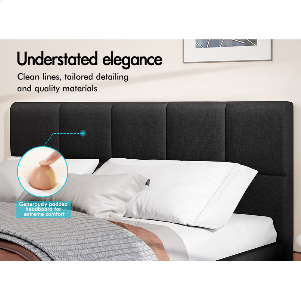Adelaide Upholstered Bed Frame Charcoal