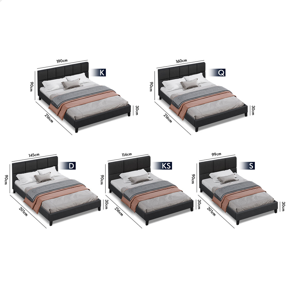 Adelaide Upholstered Bed Frame Charcoal
