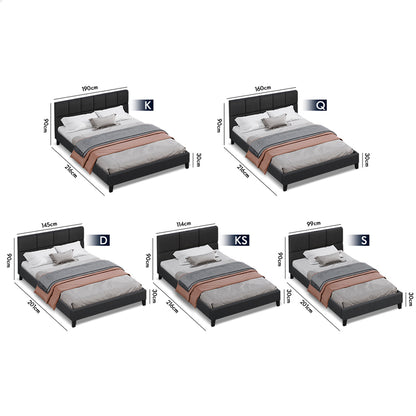 Adelaide Upholstered Bed Frame Charcoal