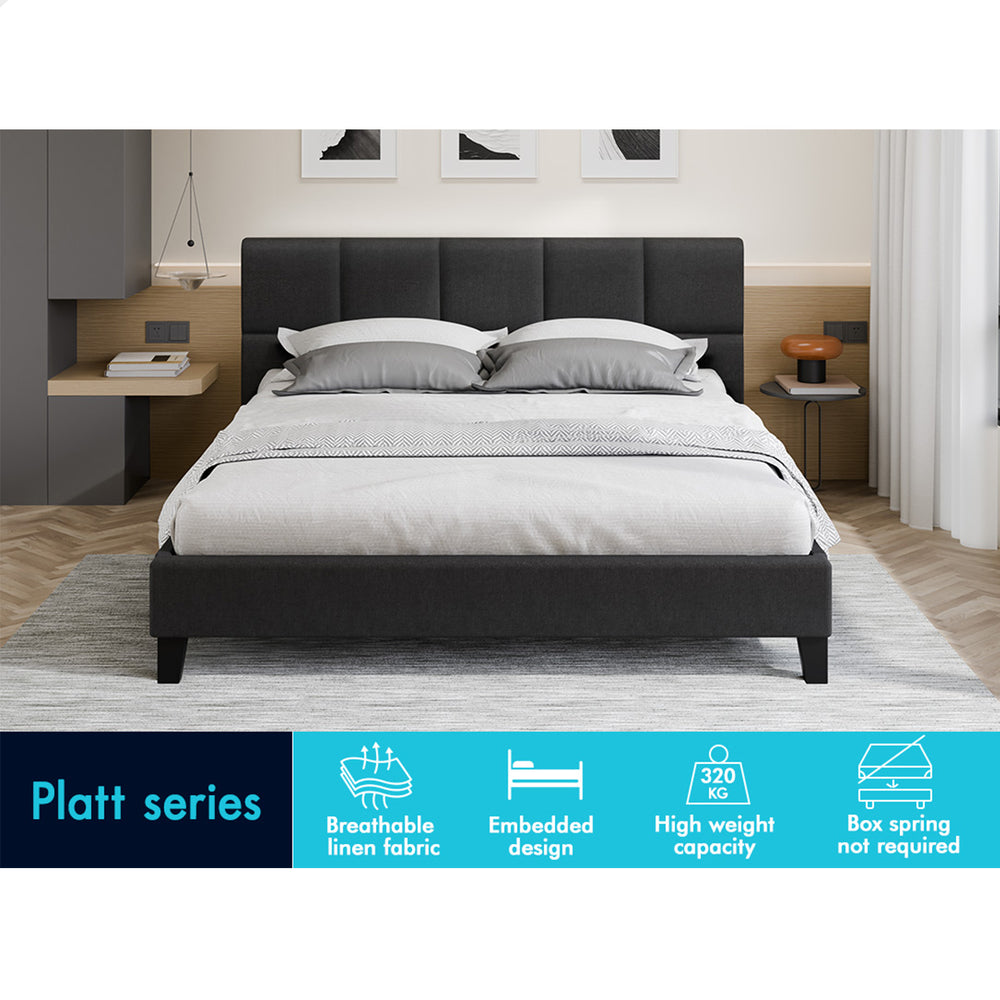 Adelaide Upholstered Bed Frame Charcoal