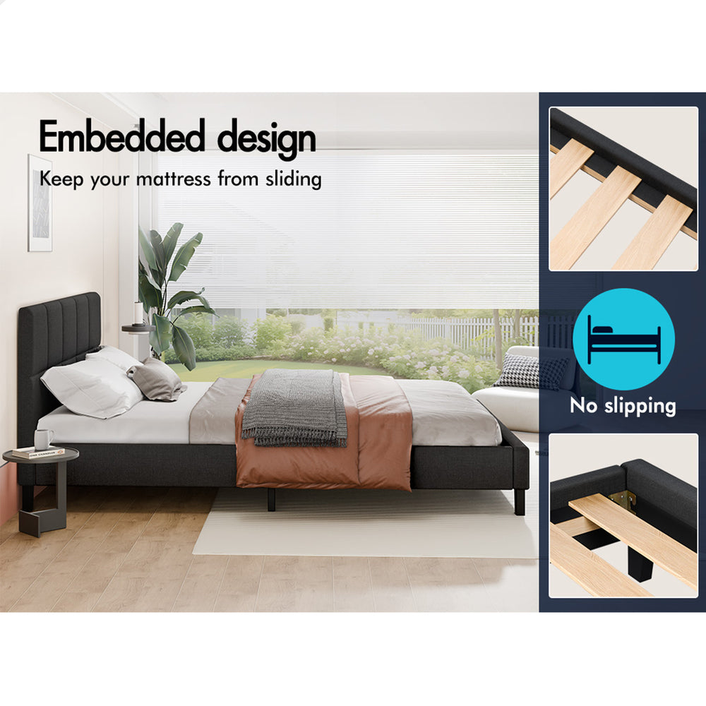 Adelaide Upholstered Bed Frame Charcoal
