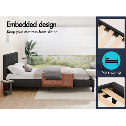 Adelaide Upholstered Bed Frame Charcoal