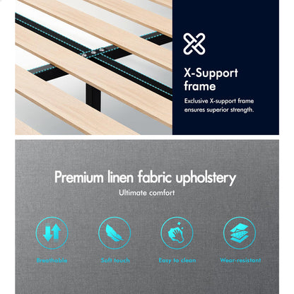 Adelaide Upholstered Bed Frame Grey