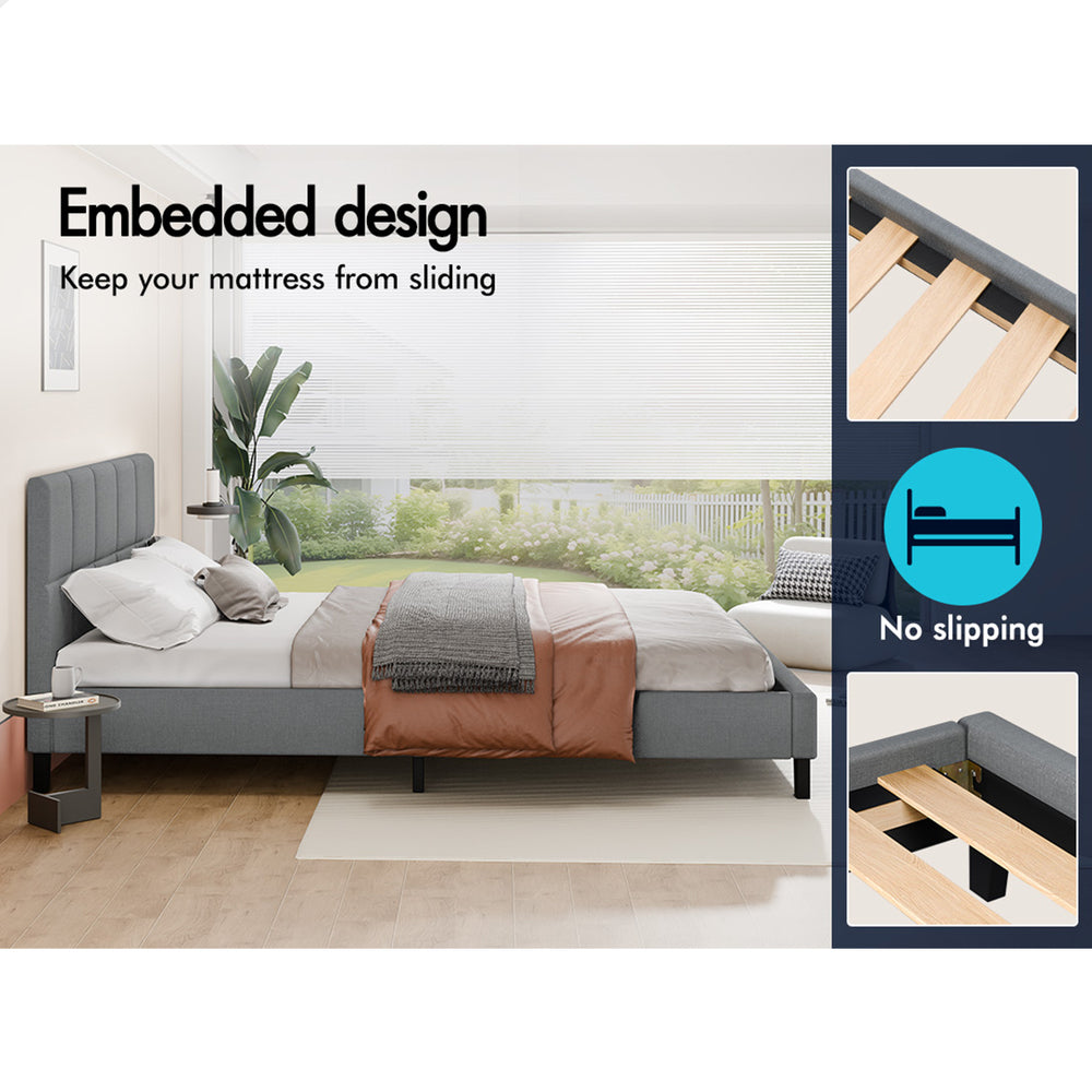 Adelaide Upholstered Bed Frame Grey