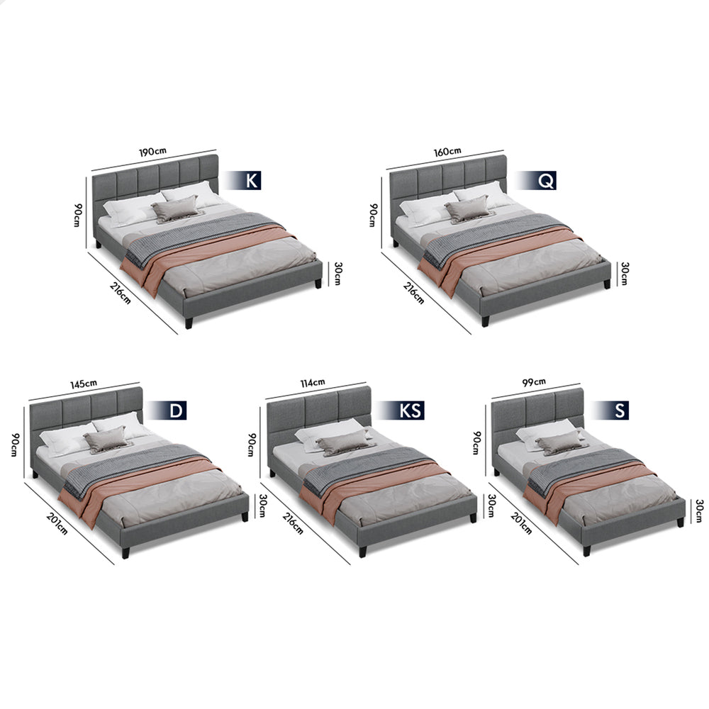 Adelaide Upholstered Bed Frame Grey