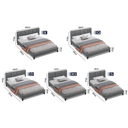 Adelaide Upholstered Bed Frame Grey