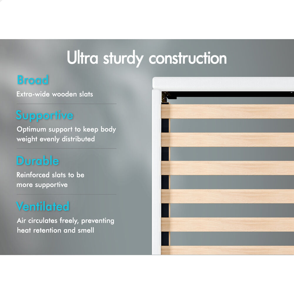 Adelaide Faux Leather Bed Frame White