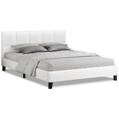 Adelaide Faux Leather Bed Frame White