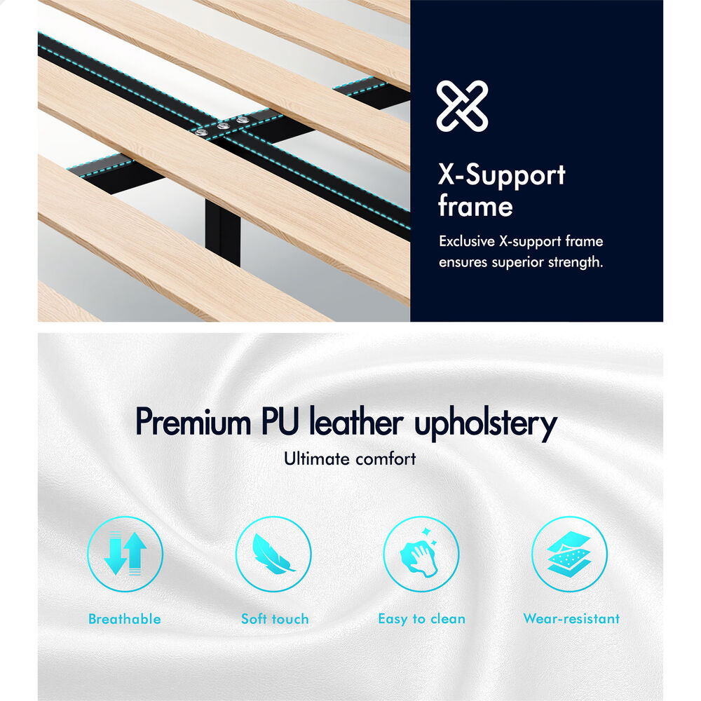 Adelaide Faux Leather Bed Frame White