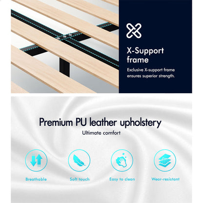 Adelaide Faux Leather Bed Frame White