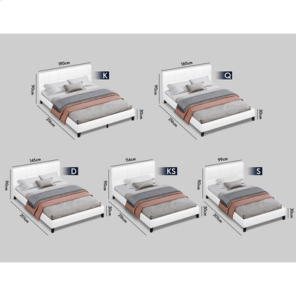 Adelaide Faux Leather Bed Frame White